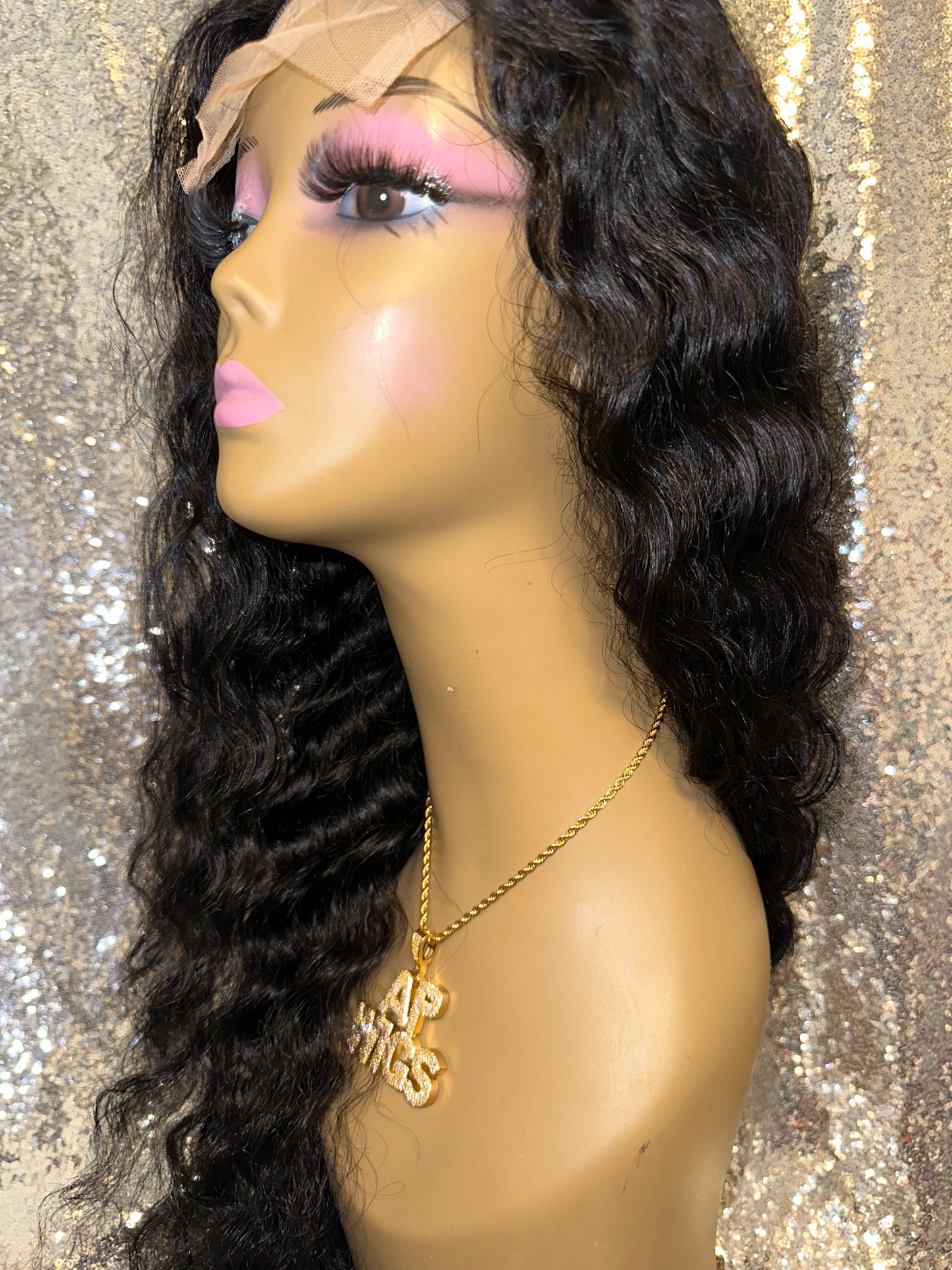 4x4 Deep Wave Curly Transparent Closure Lace Frontal Human Hair Wigs