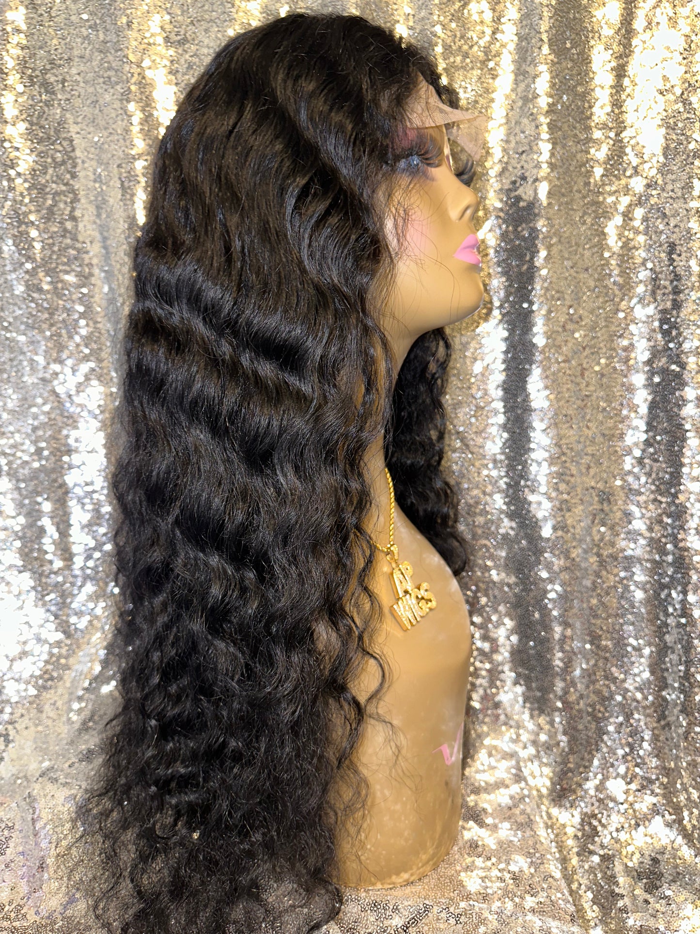 4x4 Deep Wave Curly Transparent Closure Lace Frontal Human Hair Wigs