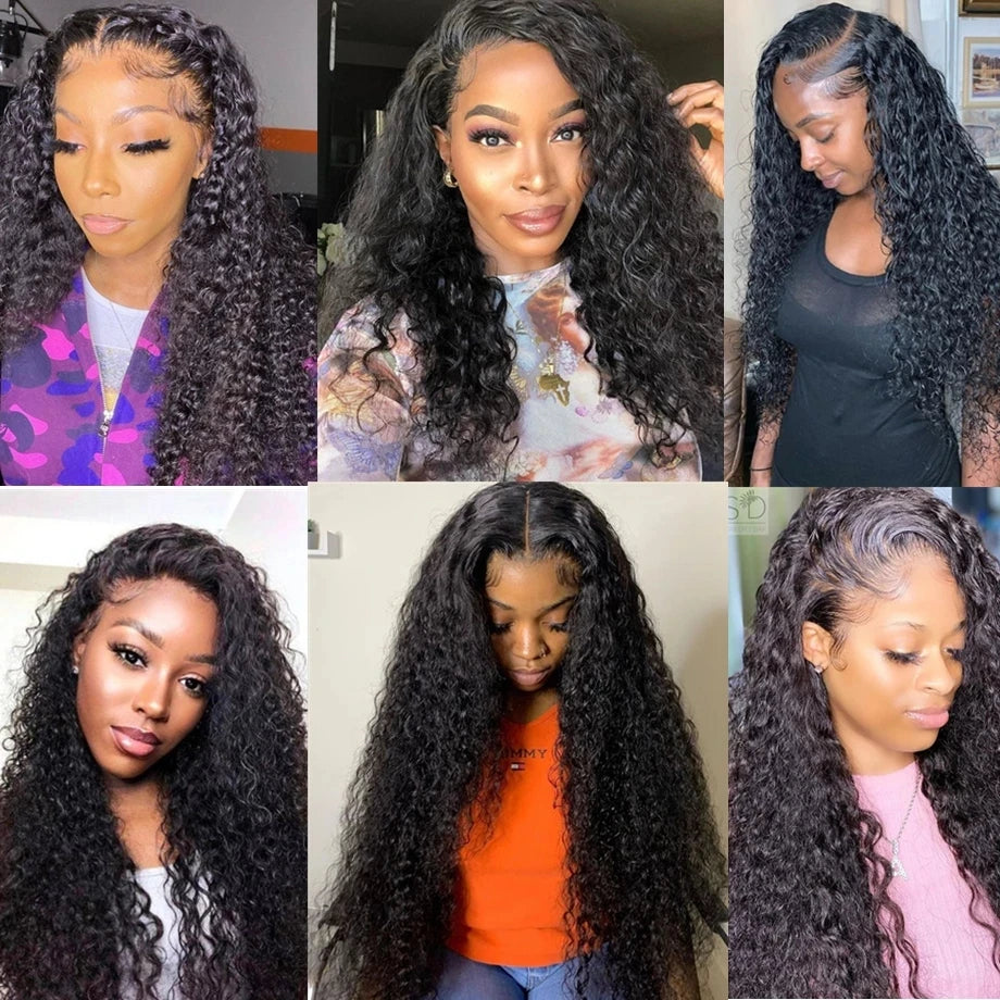 Deep Wave Transparent 13x4 13x6 Lace Frontal Human Hair Wigs