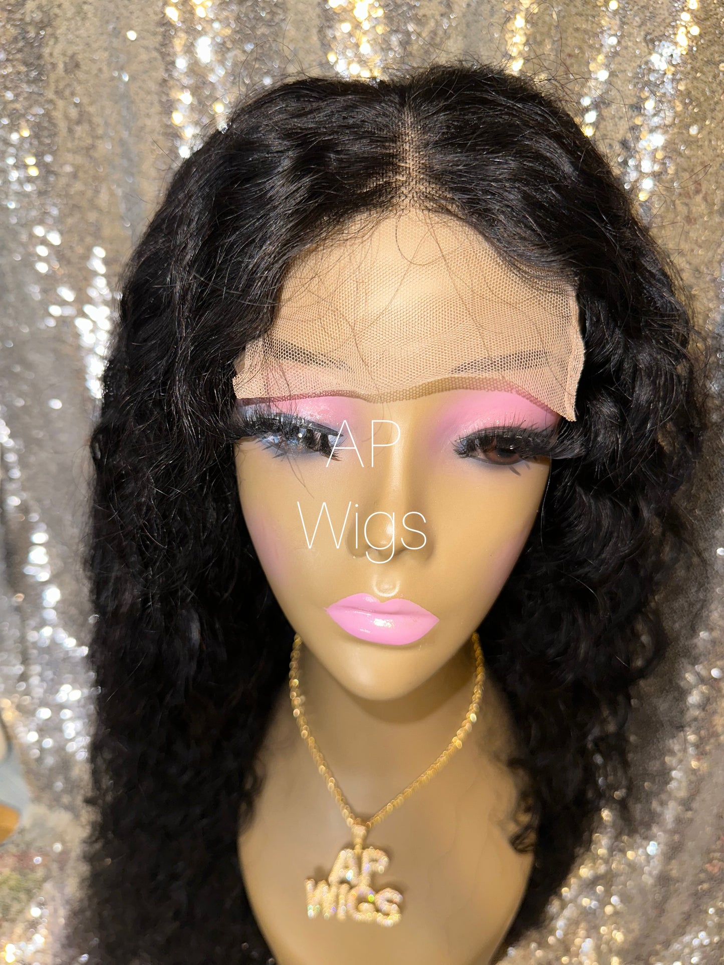4x4 Deep Wave Curly Transparent Closure Lace Frontal Human Hair Wigs
