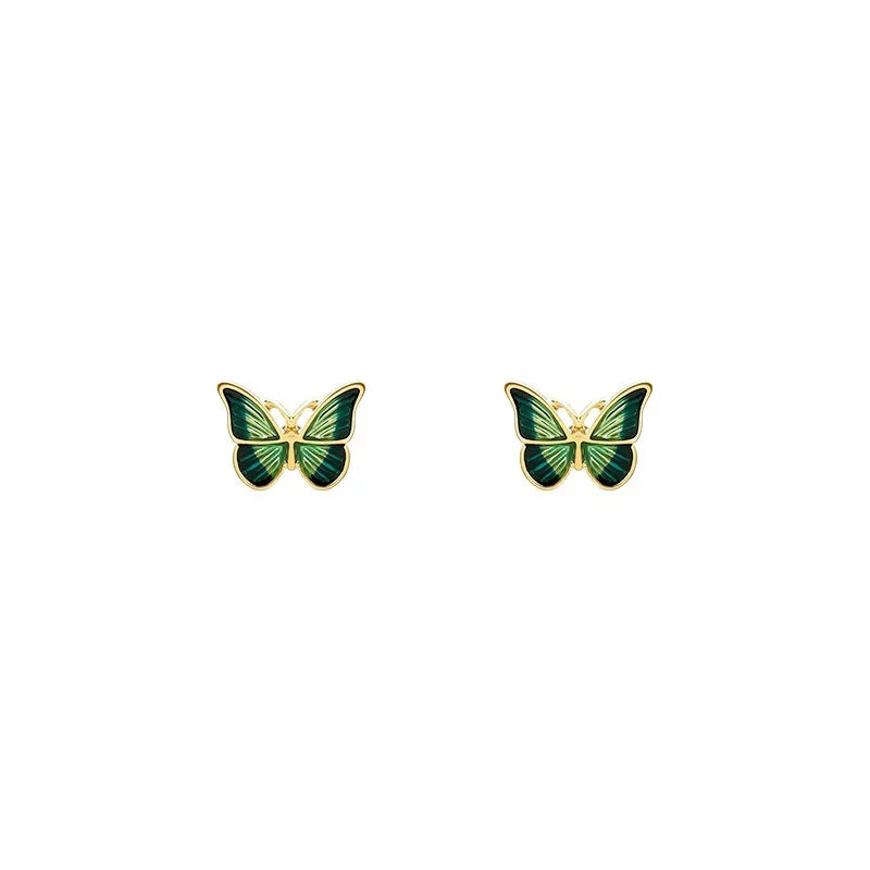 Stud Earrings for Women Enamel Oil Butterfly Earrings Cute Sweet Fashion Korean Small Jewelry aretes de mujer pendientes brincos