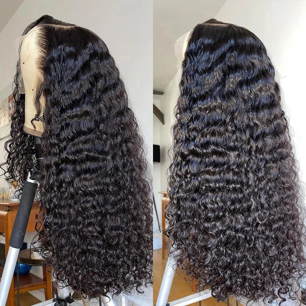 Deep Wave Transparent 13x4 13x6 Lace Frontal Human Hair Wigs