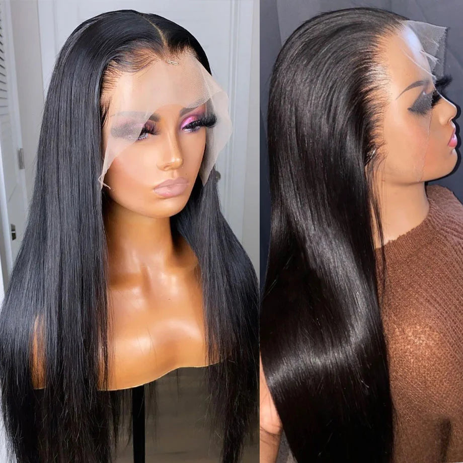 13x4 13x6 Transparent Lace Front Bone Brazilian Straight Human Hair Lace frontal wigs