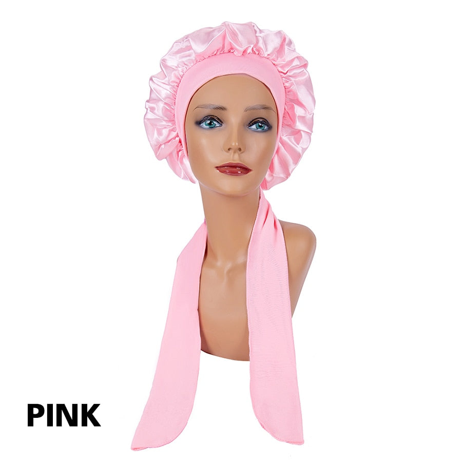 Satin Hair Bonnet With Stretchy Band