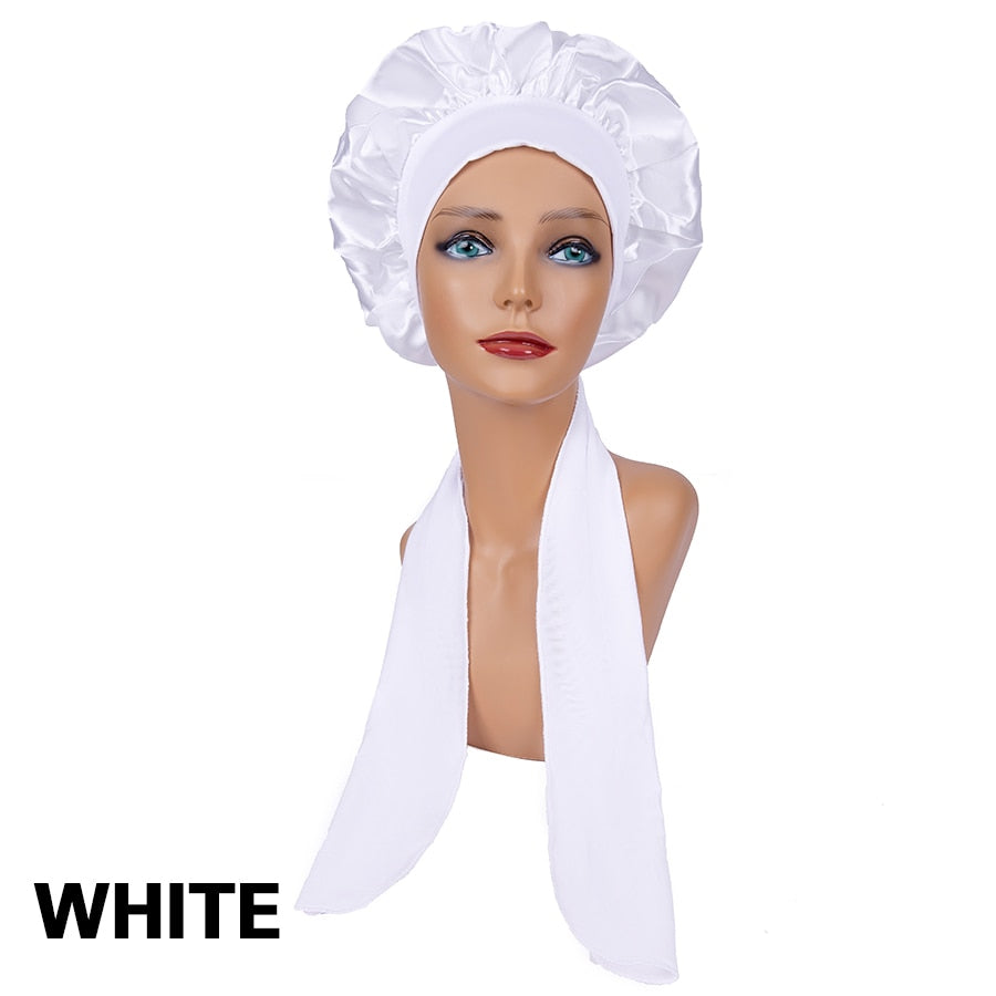 Satin Hair Bonnet With Stretchy Band