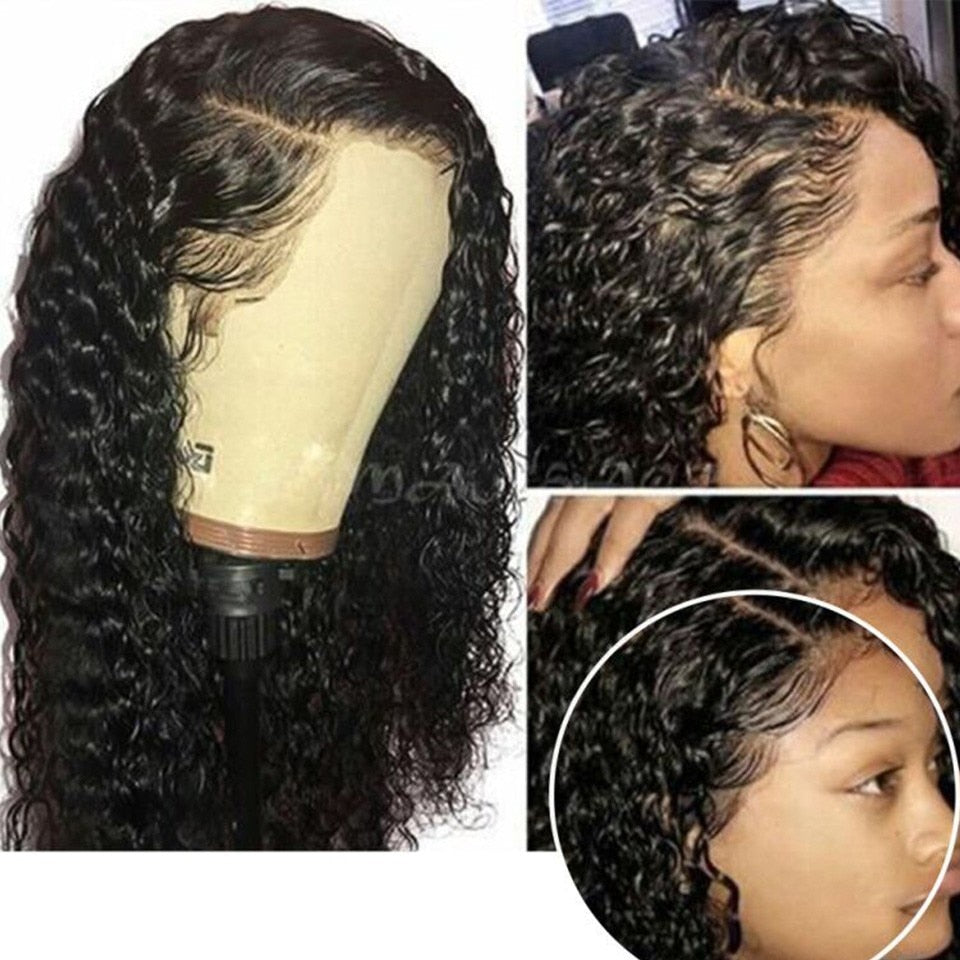 13x6 Brazilian Deep Wave Transparent Pre-plucked Lace Front Human Hair Wigs