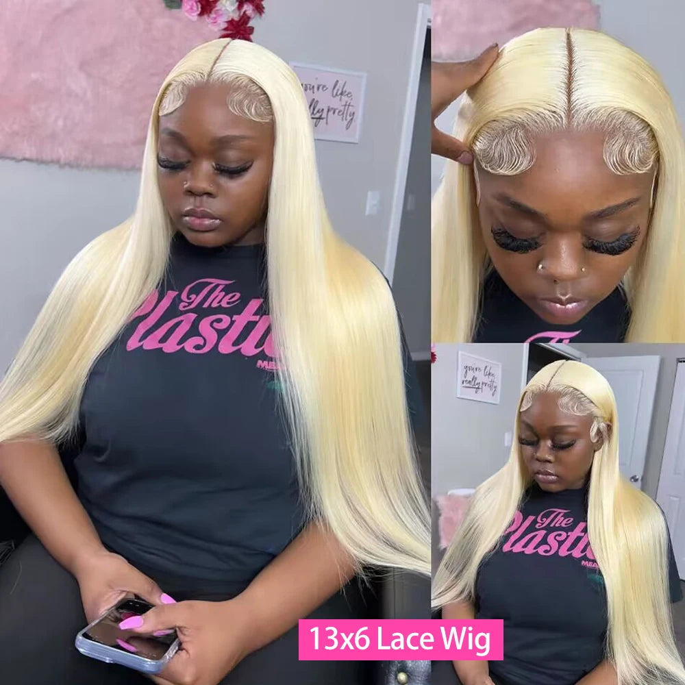 SPECIAL SALE! 28" 13x4 180% Density ONLY $200! AS SEEN ON TIK TOK HD Transparent 613 Blonde Straight 200 Density 13x4 13x6 Lace Front Human Hair Wigs