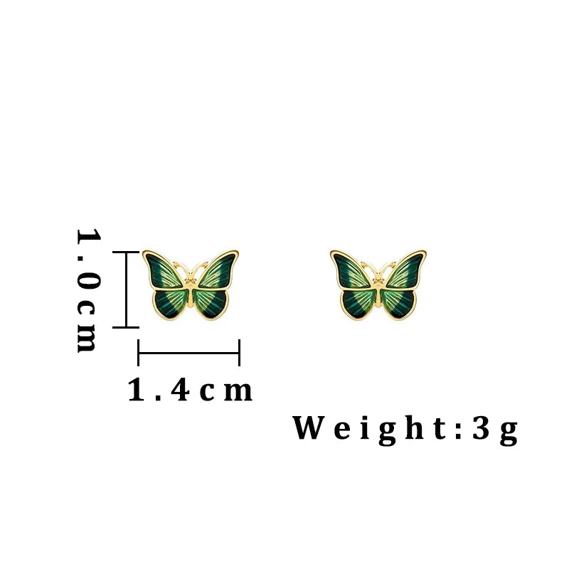 Stud Earrings for Women Enamel Oil Butterfly Earrings Cute Sweet Fashion Korean Small Jewelry aretes de mujer pendientes brincos