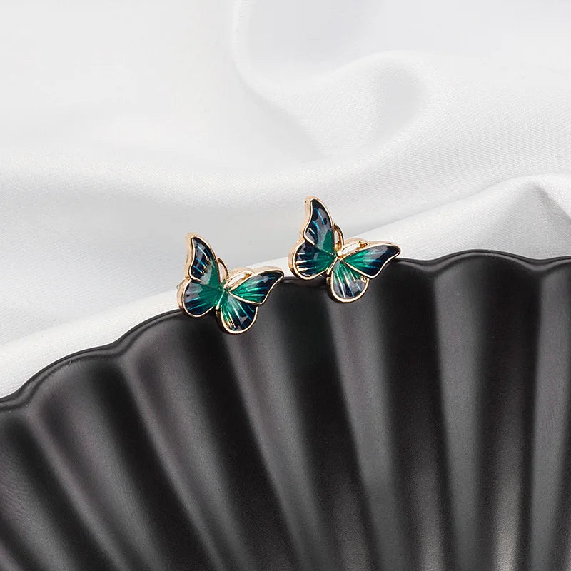 Stud Earrings for Women Enamel Oil Butterfly Earrings Cute Sweet Fashion Korean Small Jewelry aretes de mujer pendientes brincos