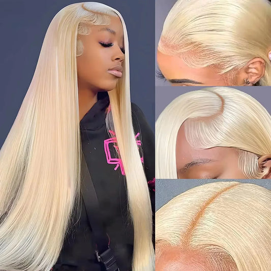 SPECIAL SALE! 28" 13x4 180% Density ONLY $200! AS SEEN ON TIK TOK HD Transparent 613 Blonde Straight 200 Density 13x4 13x6 Lace Front Human Hair Wigs