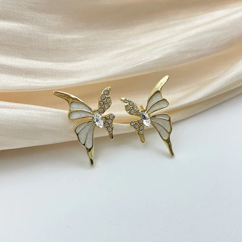 Fashion Cute Butterfly Stud Golden Color Earrings Fashion Jewelry