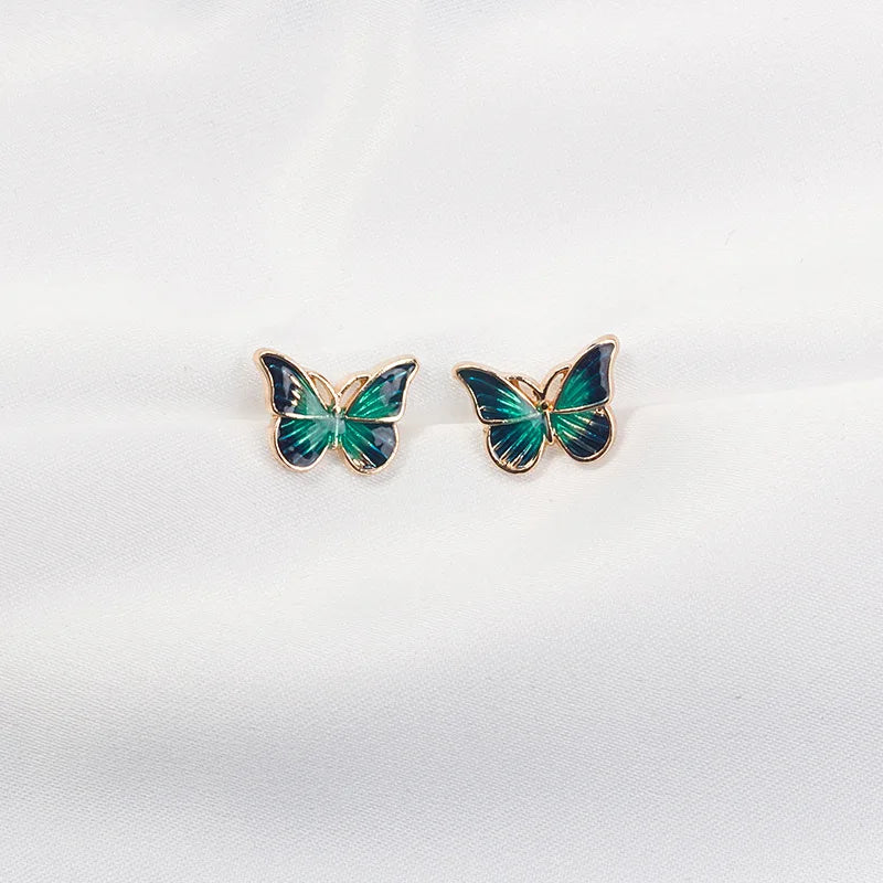 Stud Earrings for Women Enamel Oil Butterfly Earrings Cute Sweet Fashion Korean Small Jewelry aretes de mujer pendientes brincos