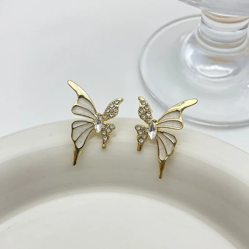 Fashion Cute Butterfly Stud Golden Color Earrings Fashion Jewelry