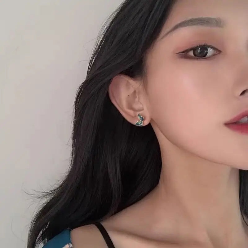 Stud Earrings for Women Enamel Oil Butterfly Earrings Cute Sweet Fashion Korean Small Jewelry aretes de mujer pendientes brincos